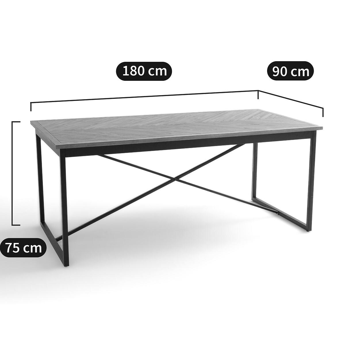 Nottingham Parquet Pine & Metal Dining Table (Seats 6) – image 4