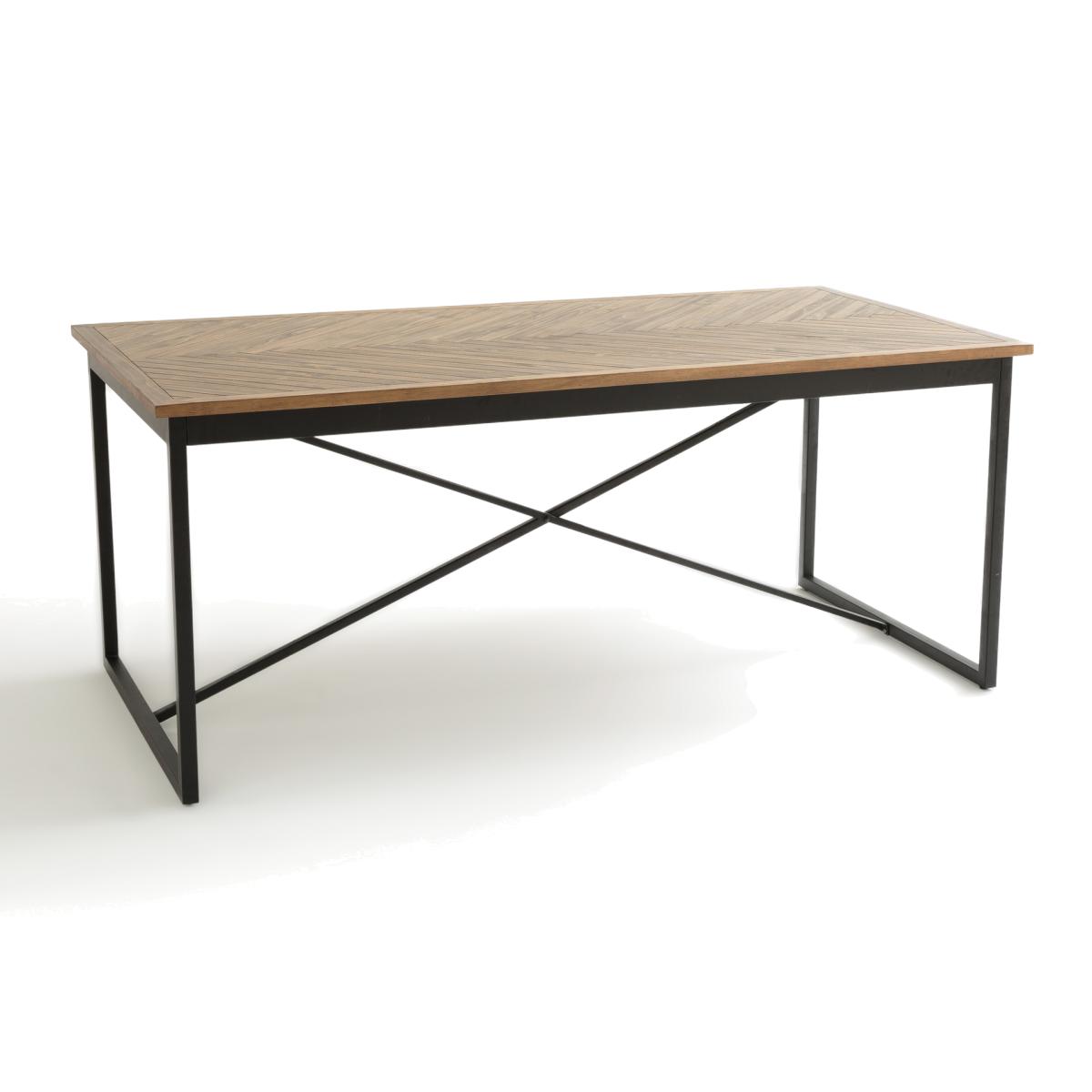 Nottingham Parquet Pine & Metal Dining Table (Seats 6) – image 1