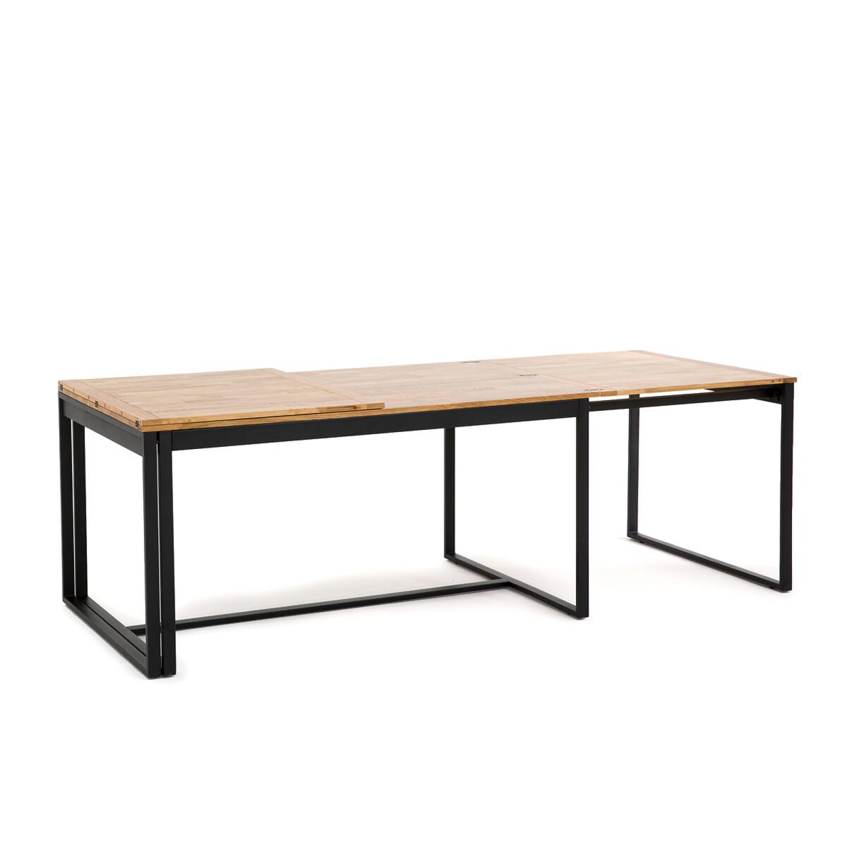 Hiba Extendable Table in Oak and Steel, Seats 6-10 – image 3