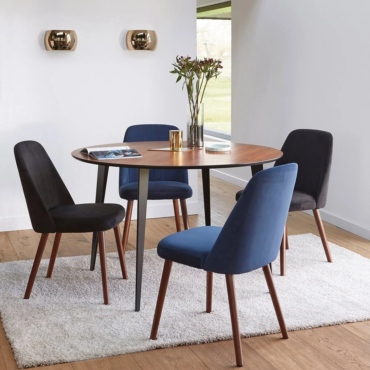 Watford Vintage Round Dining Table in Walnut Veneer – image 2