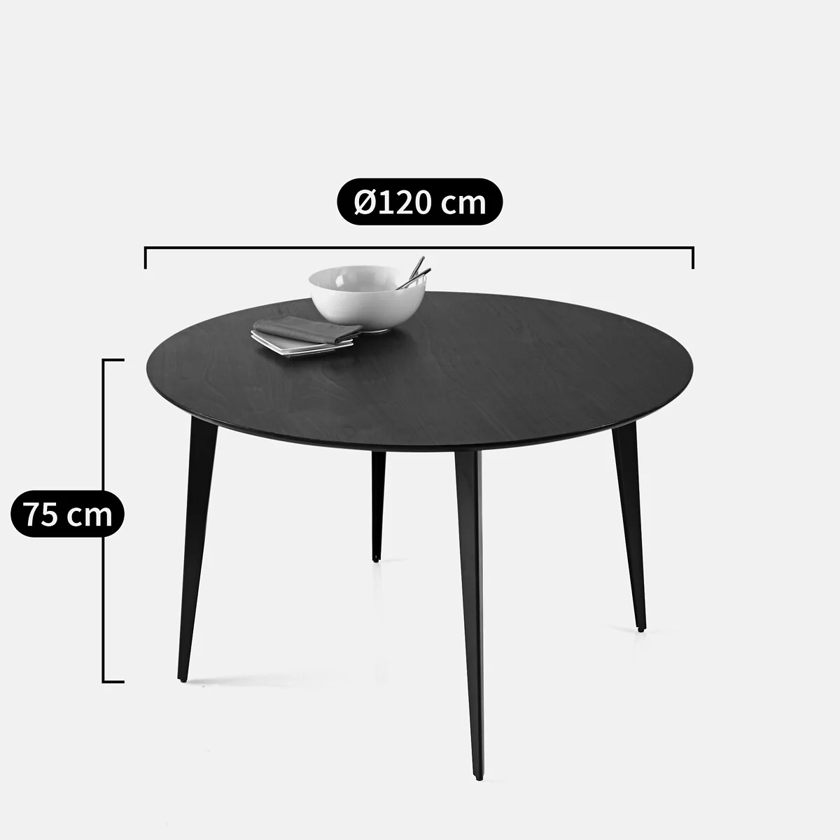Watford Vintage Round Dining Table in Walnut Veneer – image 3