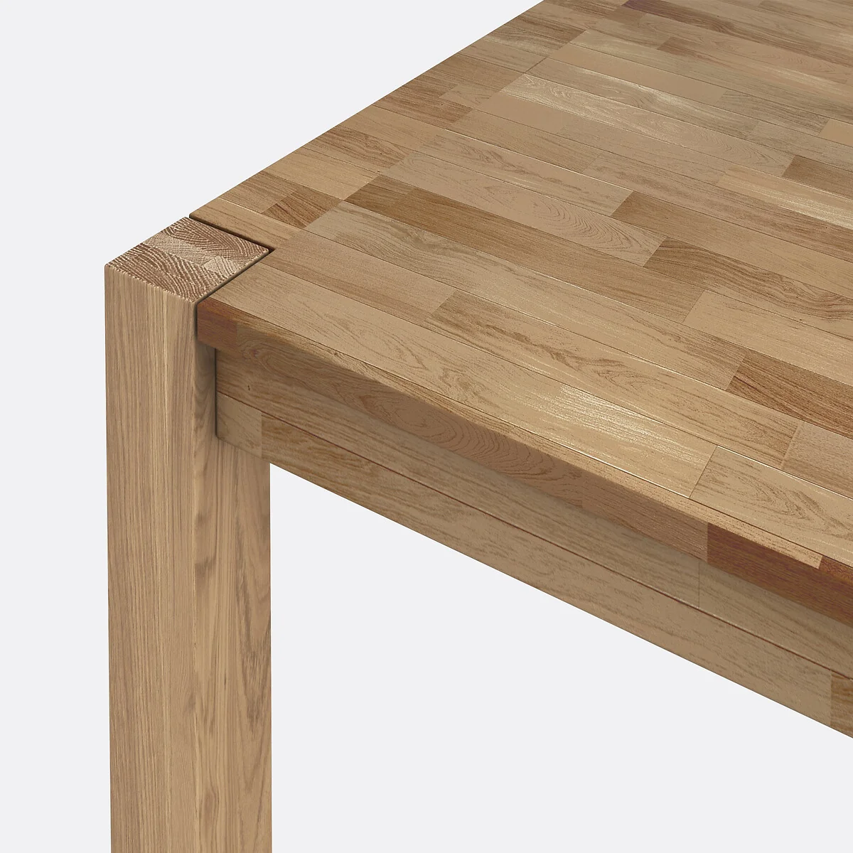 Adelita Square Oak Dining Table, Seats 8 – image 4