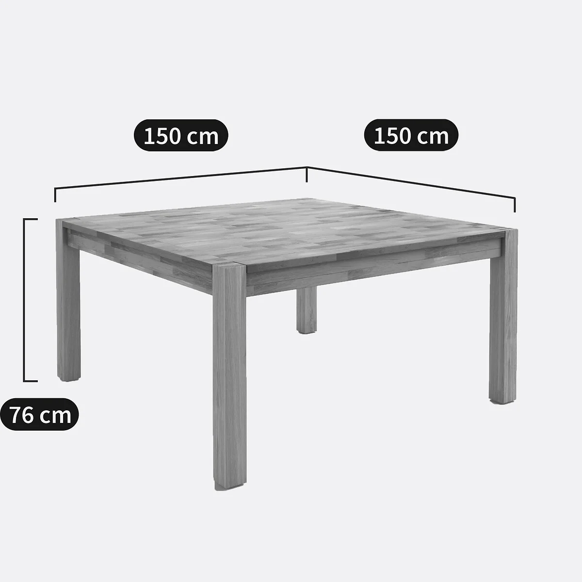Adelita Square Oak Dining Table, Seats 8 – image 5