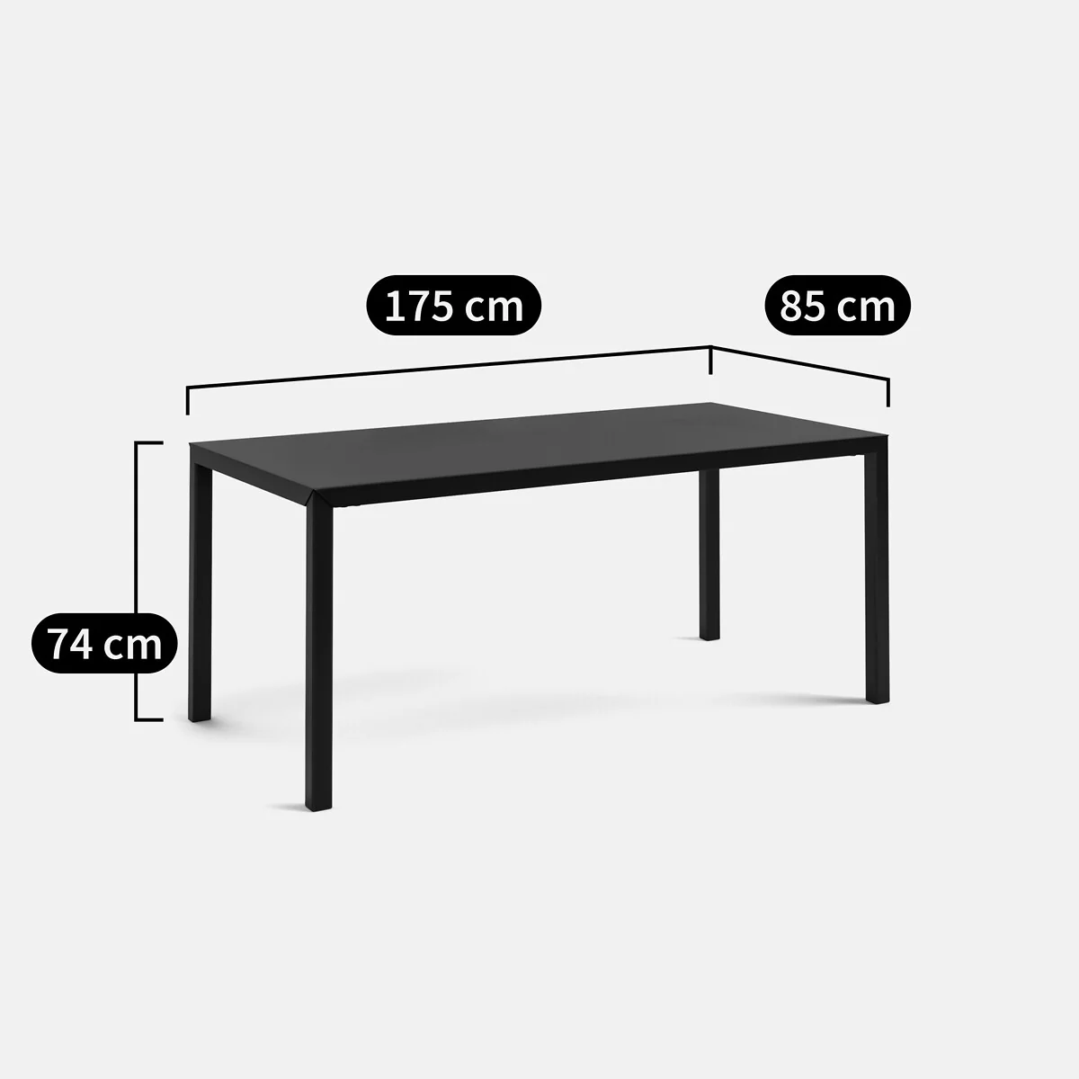 Hiba 6 Seater Dining Table in Black Steel – image 5