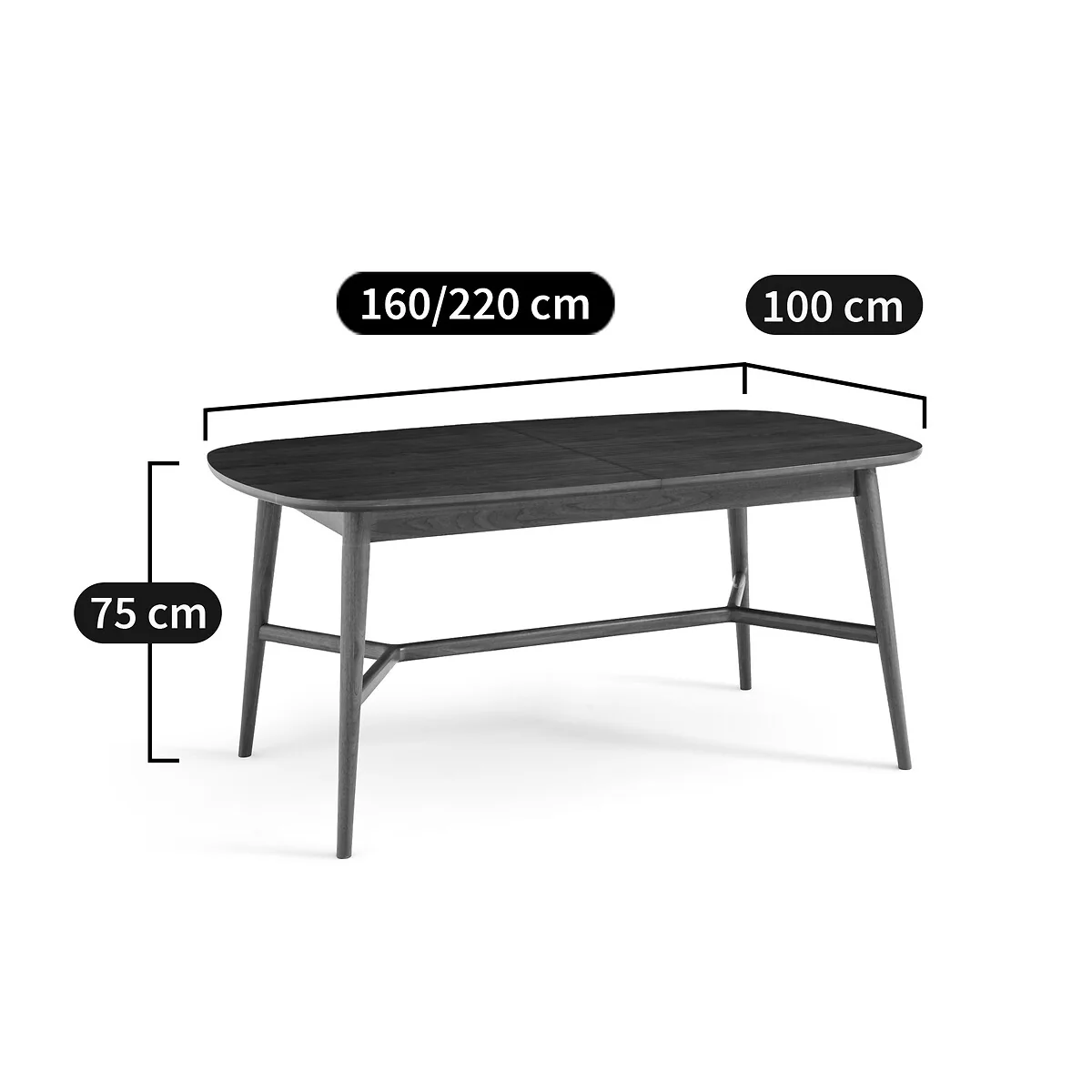 Yvan 6-8 Seater Extending Dining Table in Walnut and Veneer – image 9