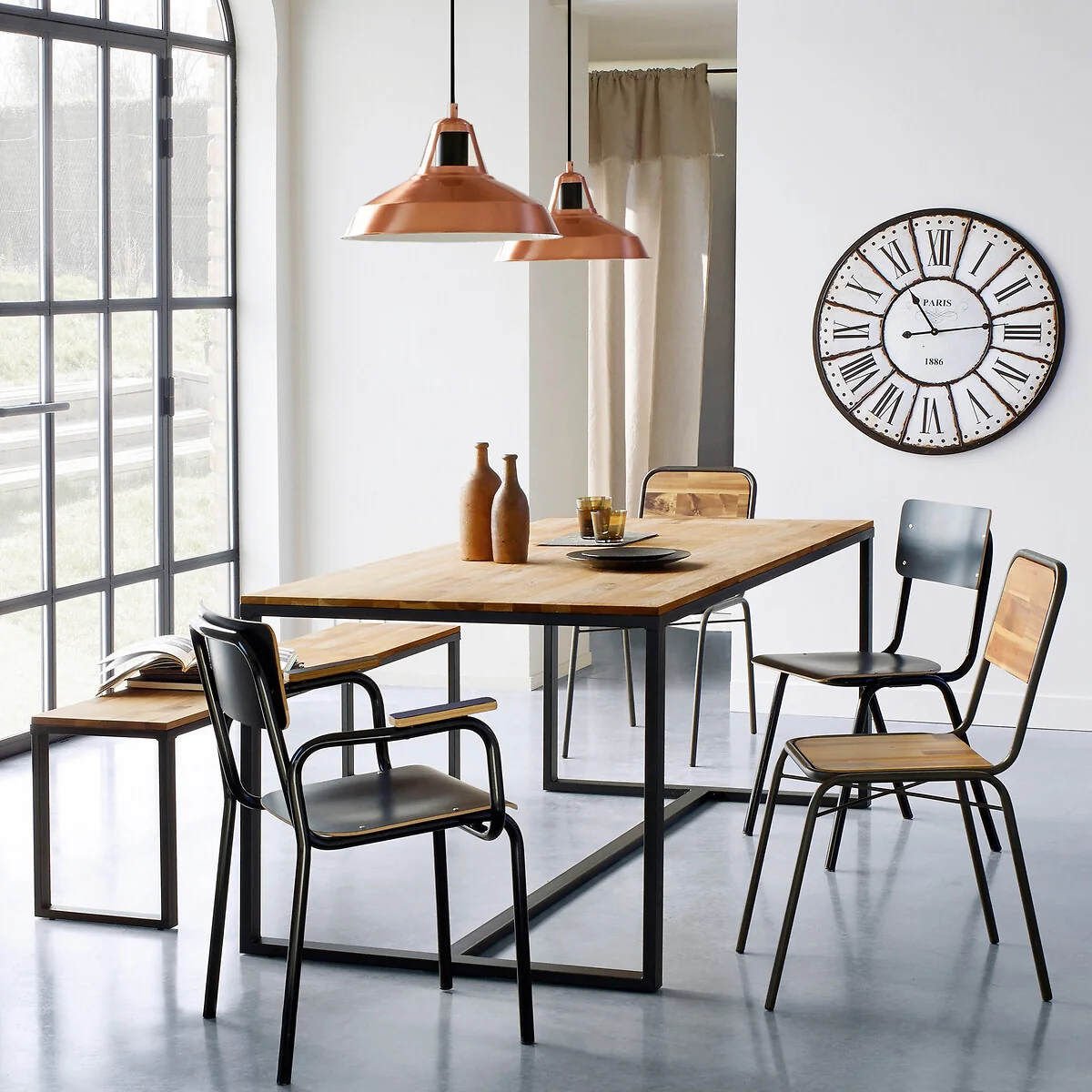 Hiba 8-Seater Dining Table in Oak and Steel – image 2