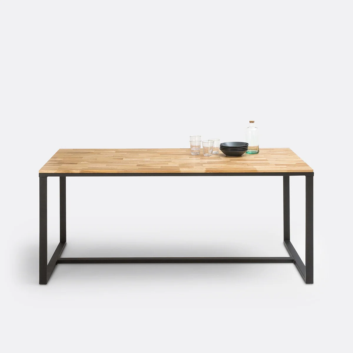 Hiba 8-Seater Dining Table in Oak and Steel – image 3
