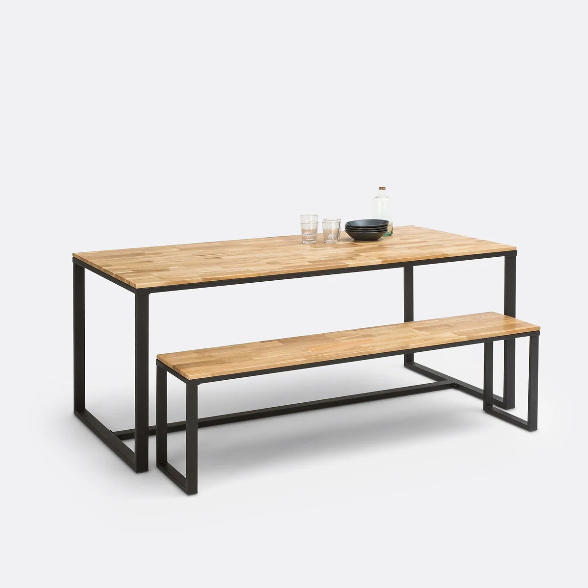Hiba 8-Seater Dining Table in Oak and Steel – image 4