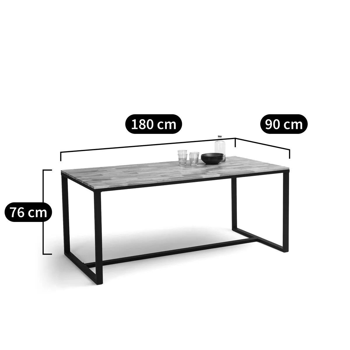 Hiba 8-Seater Dining Table in Oak and Steel – image 6