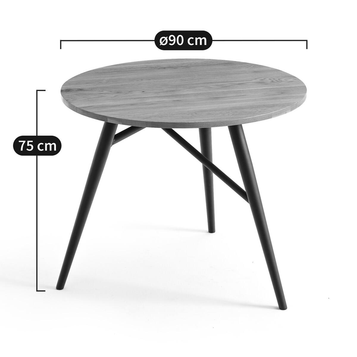 Cruseo Round Oak Dining Table (Seats 3) – image 4