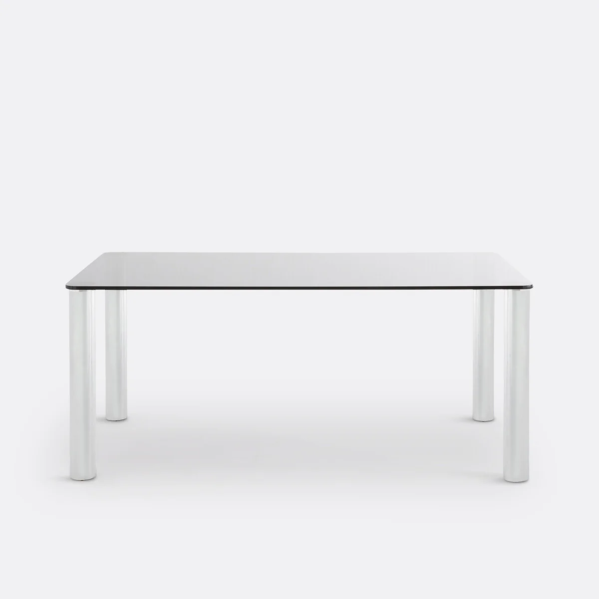 Ramcel 6-8 Seater Dining Table in Chrome-Plated Steel and Tempered Glass – image 2