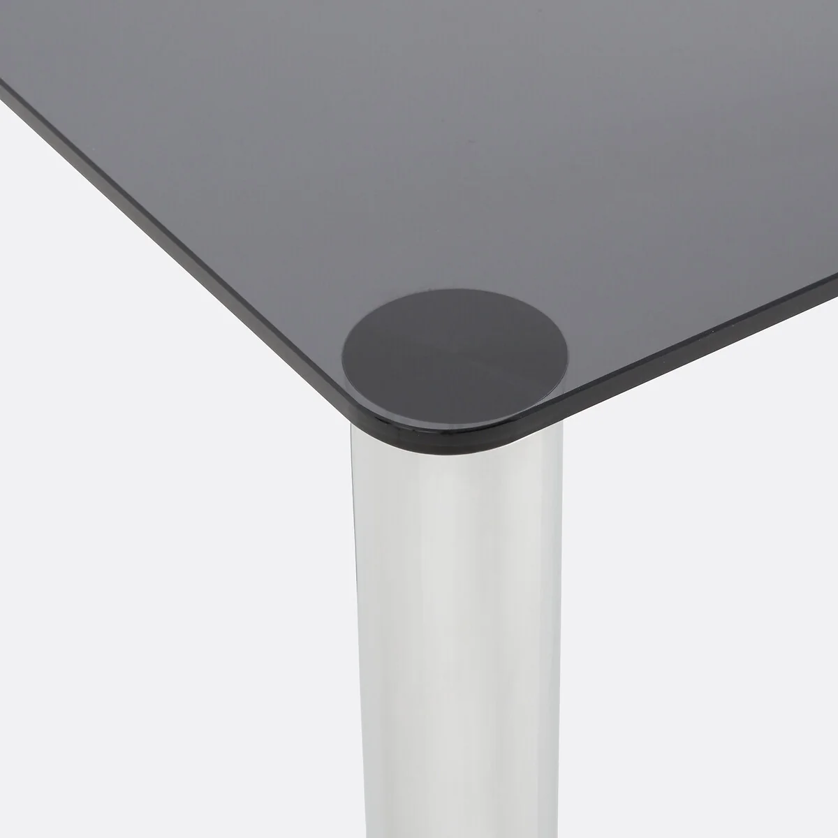 Ramcel 6-8 Seater Dining Table in Chrome-Plated Steel and Tempered Glass – image 3