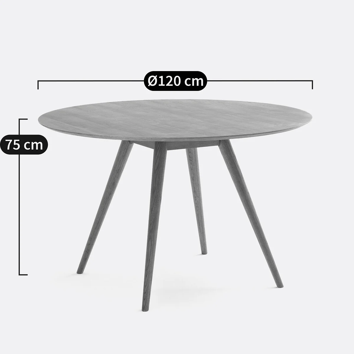 Quilda 4-6 Seater Round Dining Table in Oak Veneer – image 7
