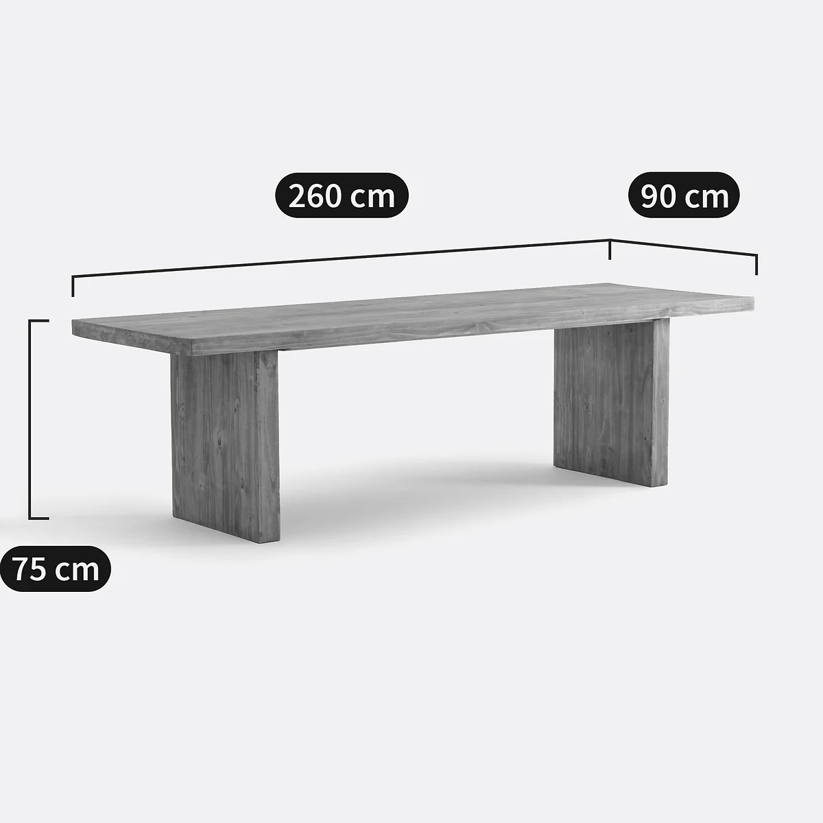 Malio 8-10 Seater Rectangular Dining Table in Solid Pine – image 7