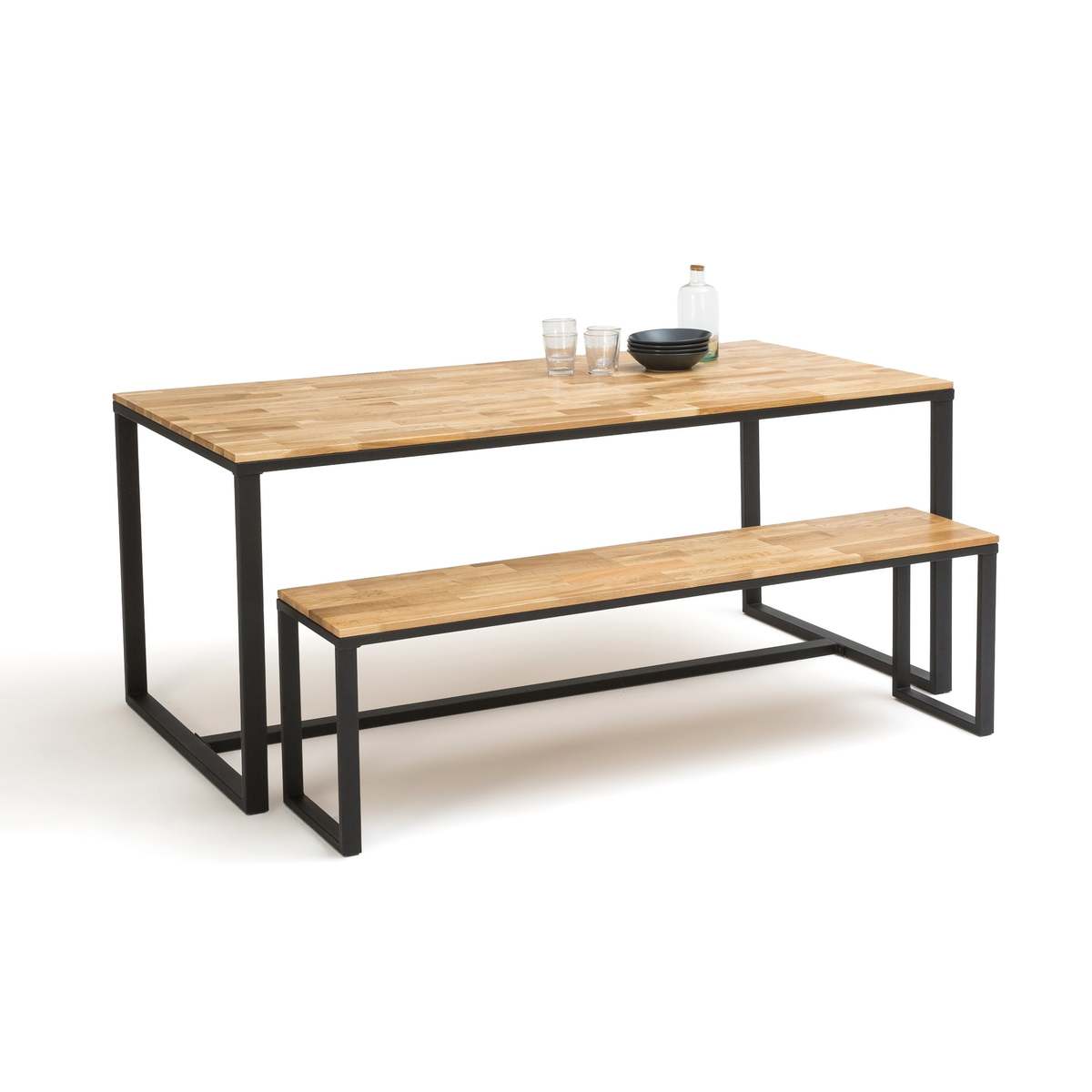 Hiba Dining Table in Oak/Steel, Up to 8 Covers. – image 3