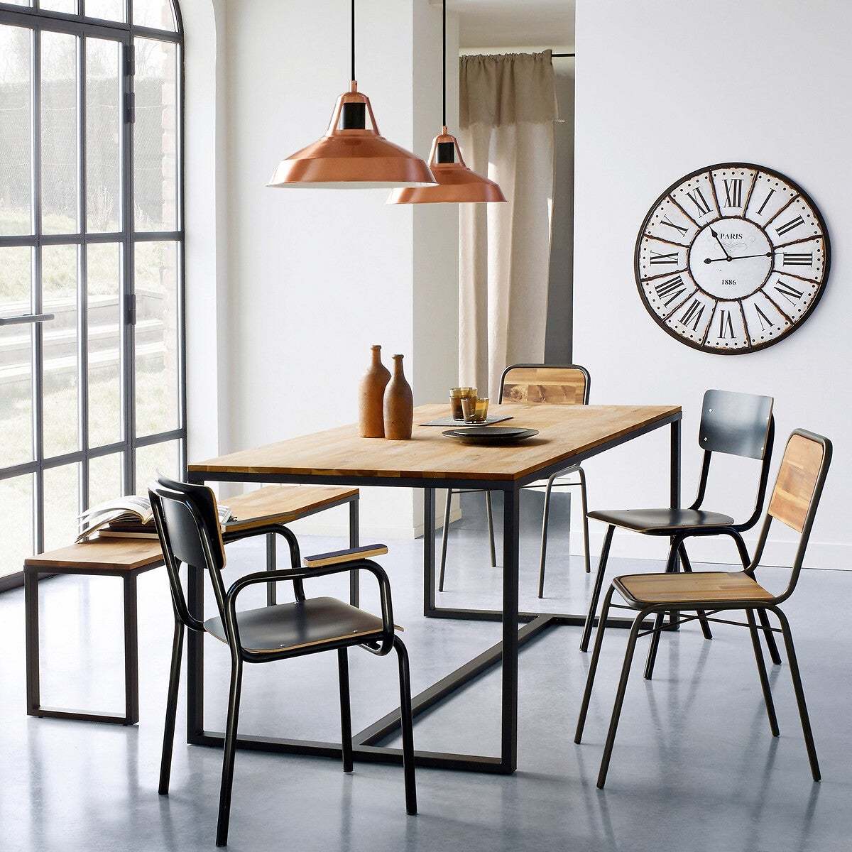 Hiba Dining Table in Oak/Steel, Up to 8 Covers. – image 5