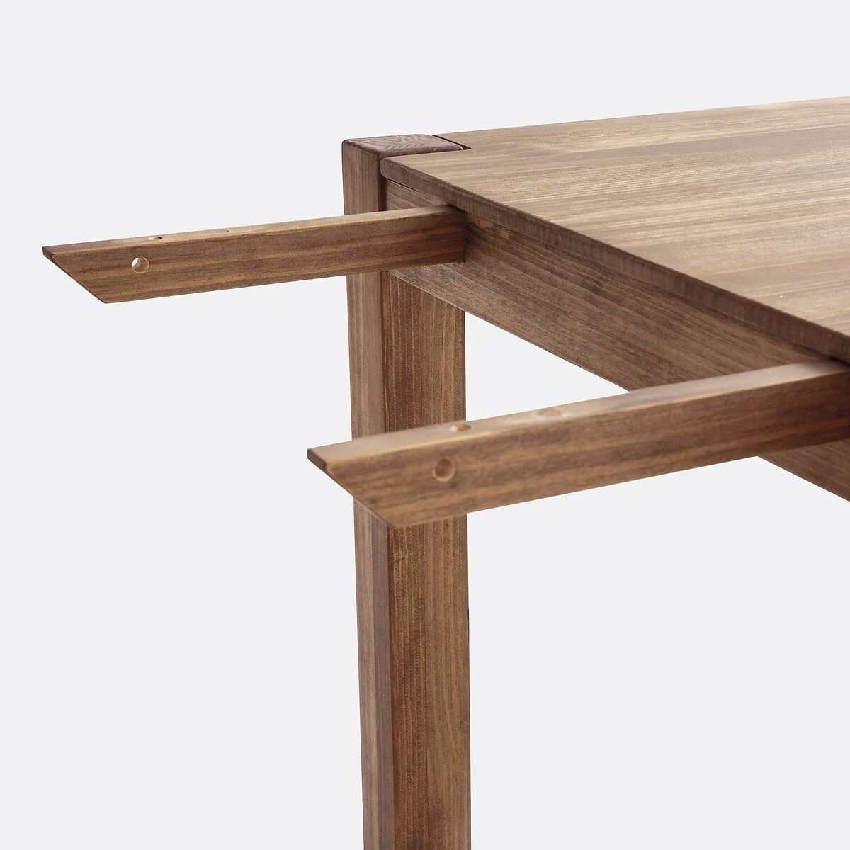 Lunja 6-8 Seater Extending Dining Table in Teak-Stained Pine and Veneer – image 6