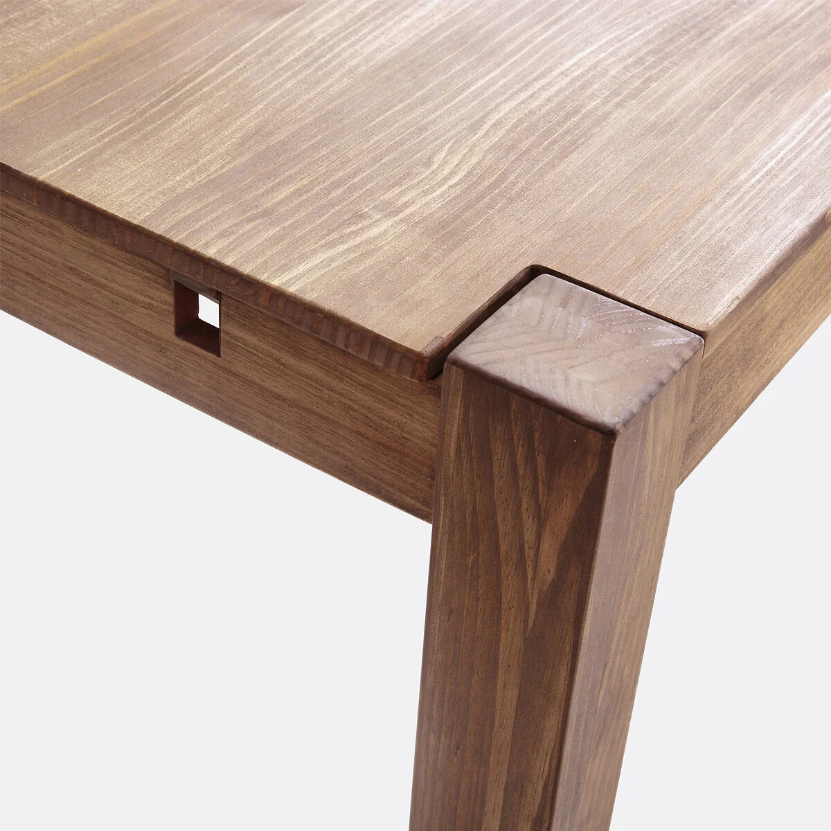 Lunja 6-8 Seater Extending Dining Table in Teak-Stained Pine and Veneer – image 8
