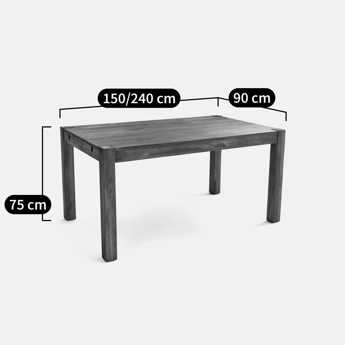 Lunja 6-8 Seater Extending Dining Table in Teak-Stained Pine and Veneer – image 9