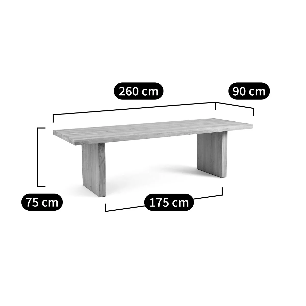 Vova 8-10 Seater Dining Table in Solid Oak – image 8