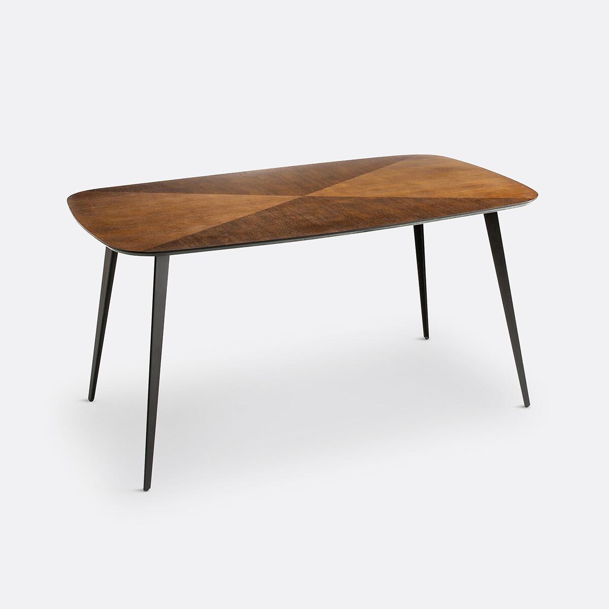 Vintage-Style Inlaid Dining Table, Seats 6. – image 2