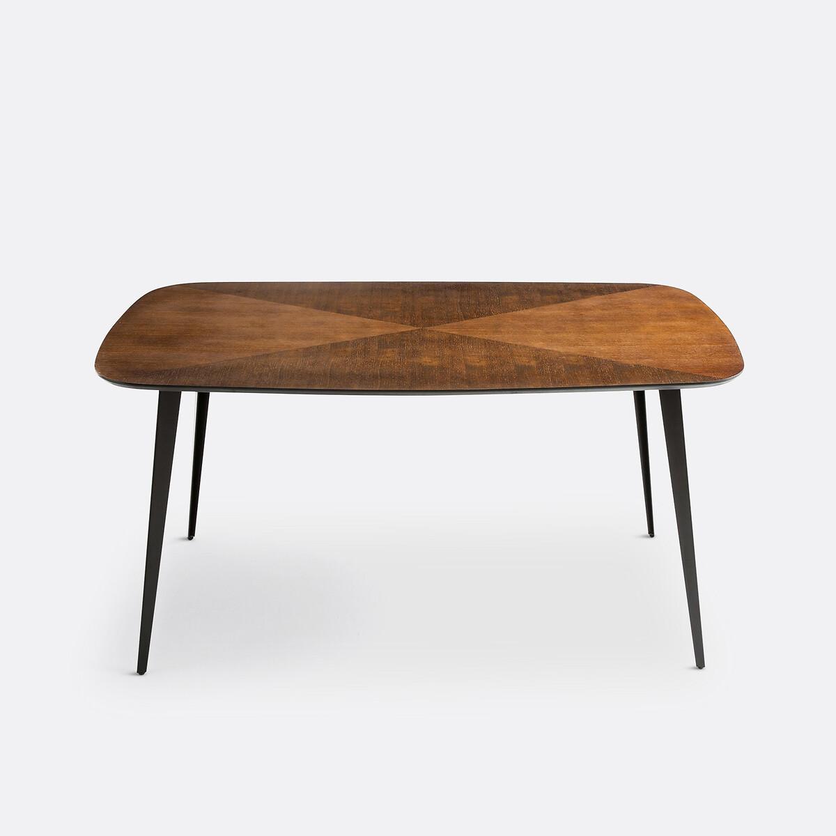 Vintage-Style Inlaid Dining Table, Seats 6. – image 3