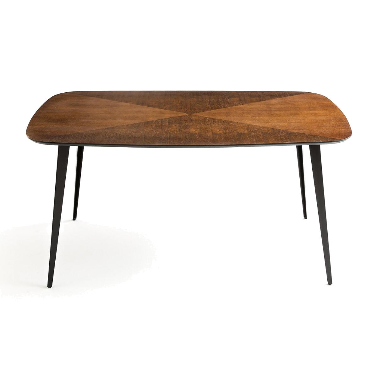 Vintage-Style Inlaid Dining Table, Seats 6. – image 1