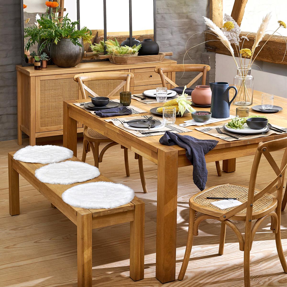 Adelita Square Oak Dining Table, Seats 8 – image 7