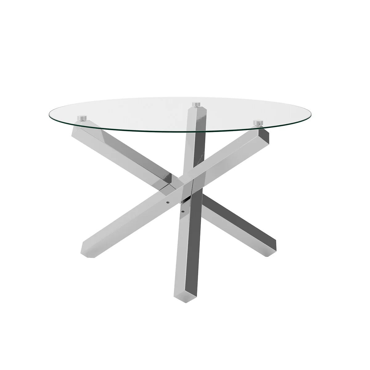 Calissa Round Glass & Chrome Dining Table (Seats 4) – image 2