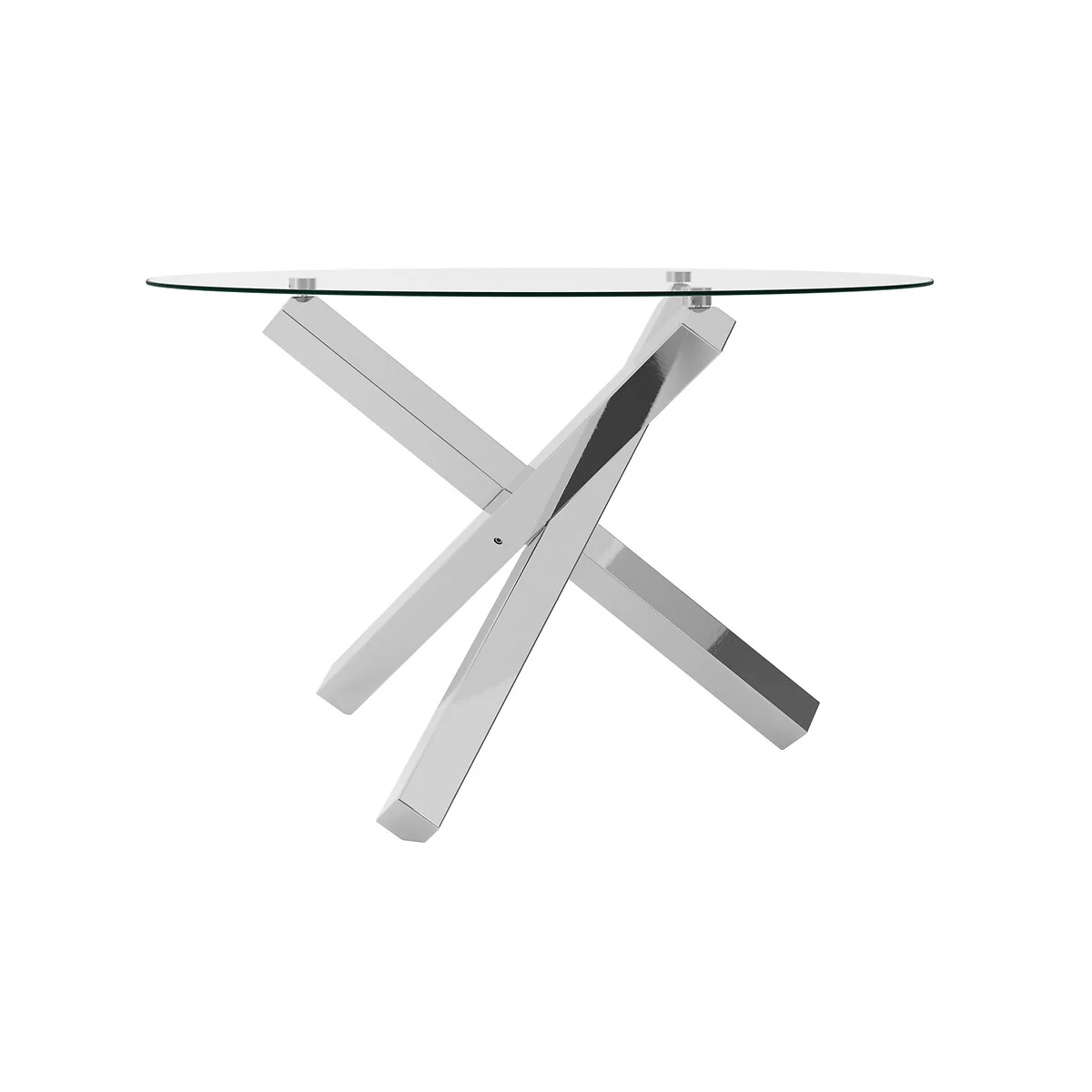 Calissa Round Glass & Chrome Dining Table (Seats 4) – image 3