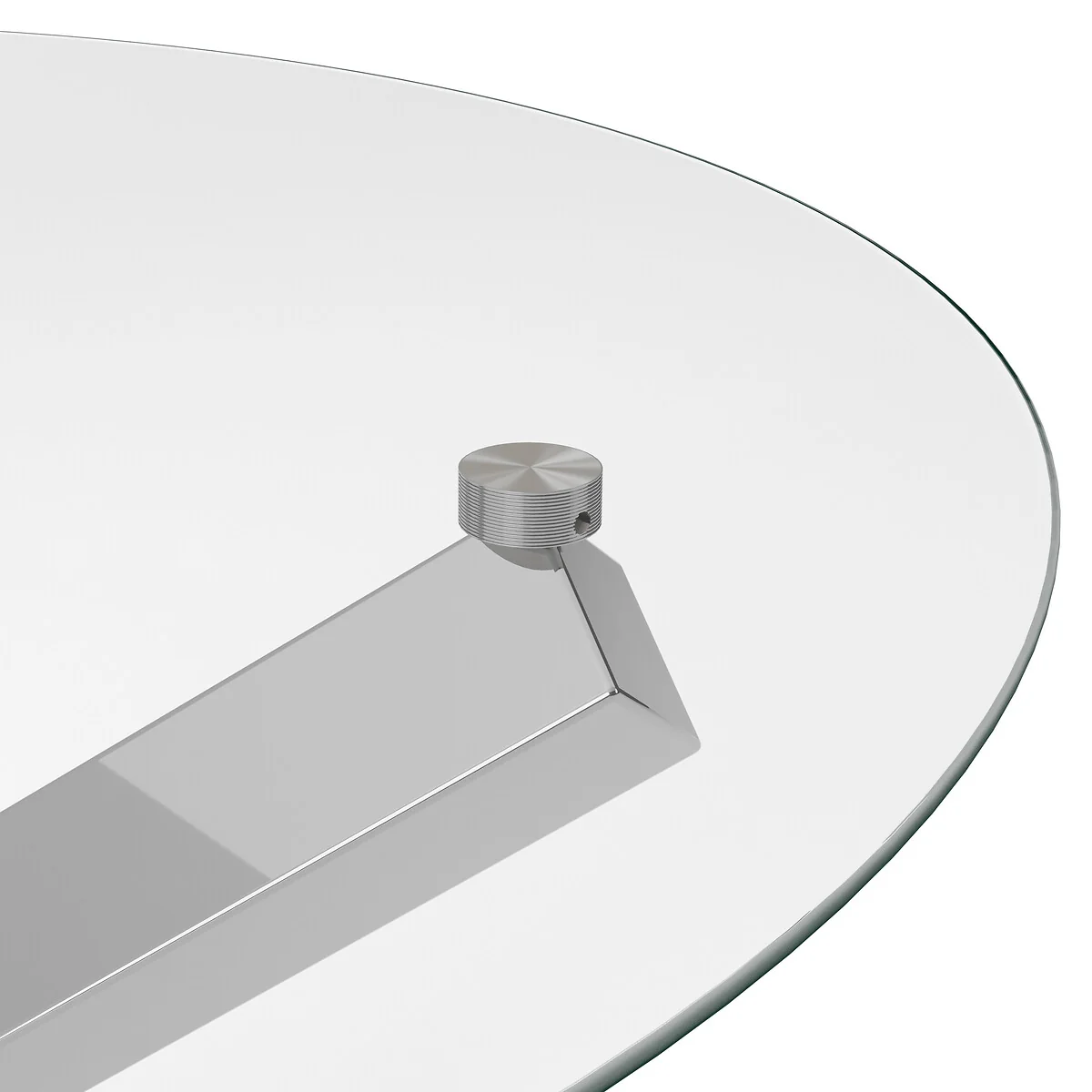 Calissa Round Glass & Chrome Dining Table (Seats 4) – image 4