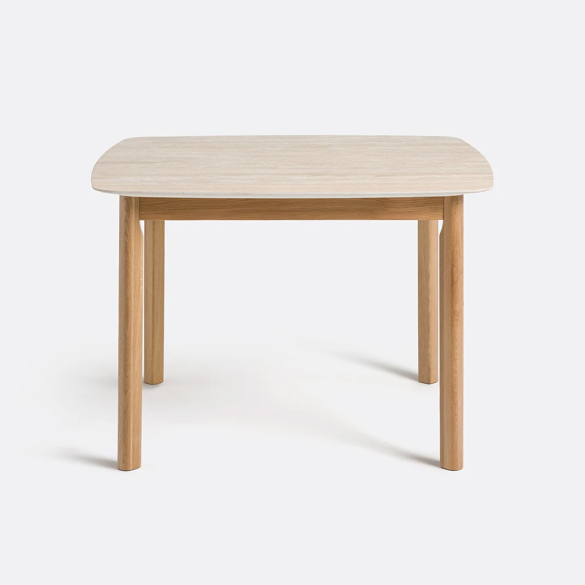 Saraune 4-Seater Dining Table in Travertine-Look Ceramic and Oak – image 3