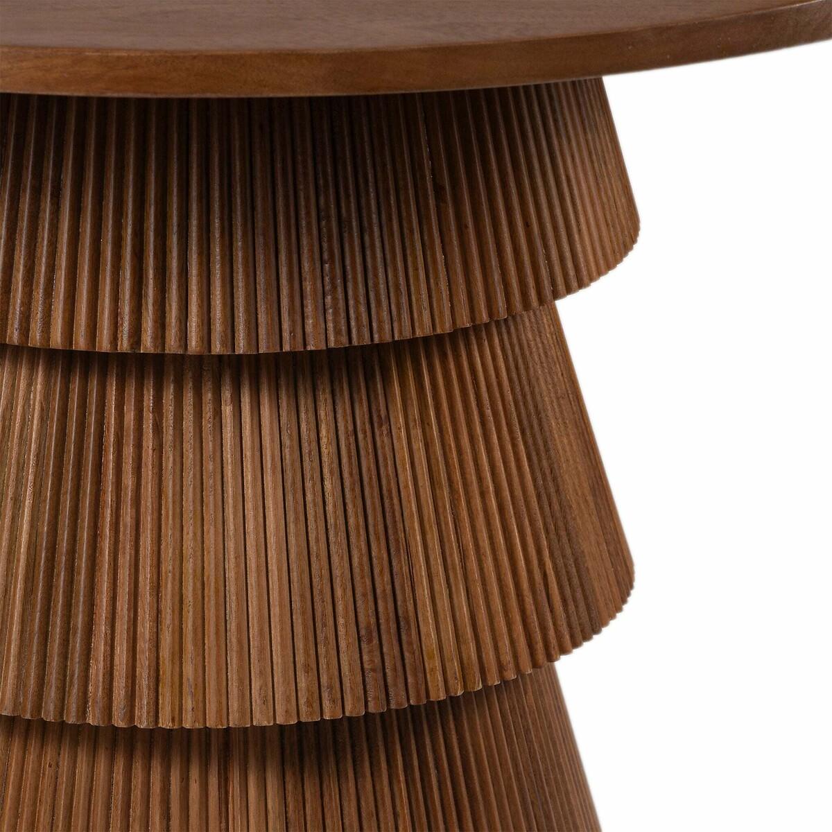 Huxley Mango Wood Round Fluted Dining Table (Seats 4) – image 4