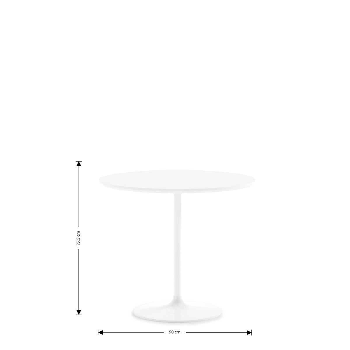 M&S Finn Gloss 4 Seater Pedestal Dining Table - White, White – image 6