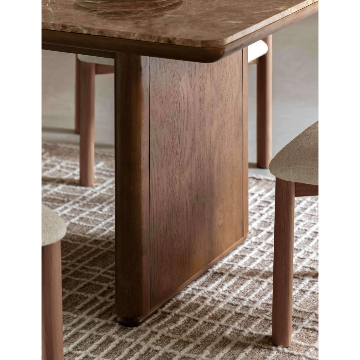 Gallery Direct Dempsey Marble Dining Table Brown Mix – image 3