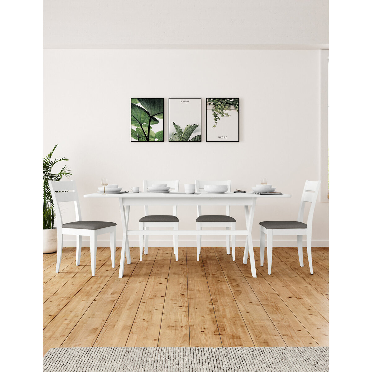 M&S Willow Extending Dining Table - 1SIZE - Soft White, Soft White – image 3