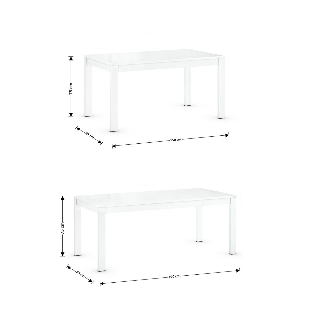 M&S Finn Extending Dining Table - 1SIZE - White, White – image 4