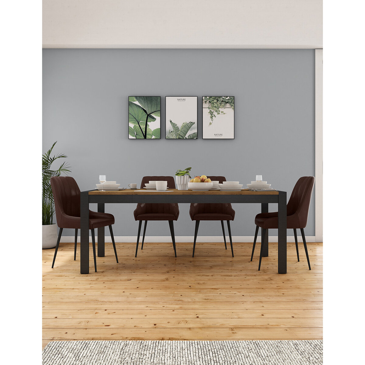 M&S Brookland Extending Dining Table - 1SIZE - Black Mix, Black Mix – image 3