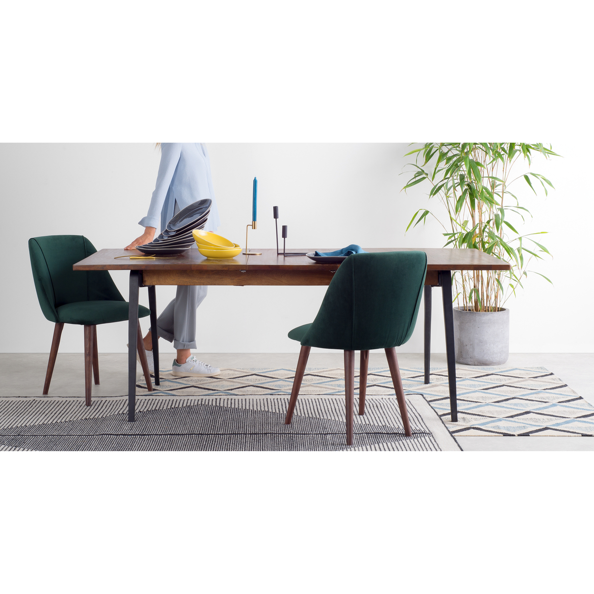 Lucien 6- 8 Seat Extending Dining Table, Dark Mango Wood – image 2