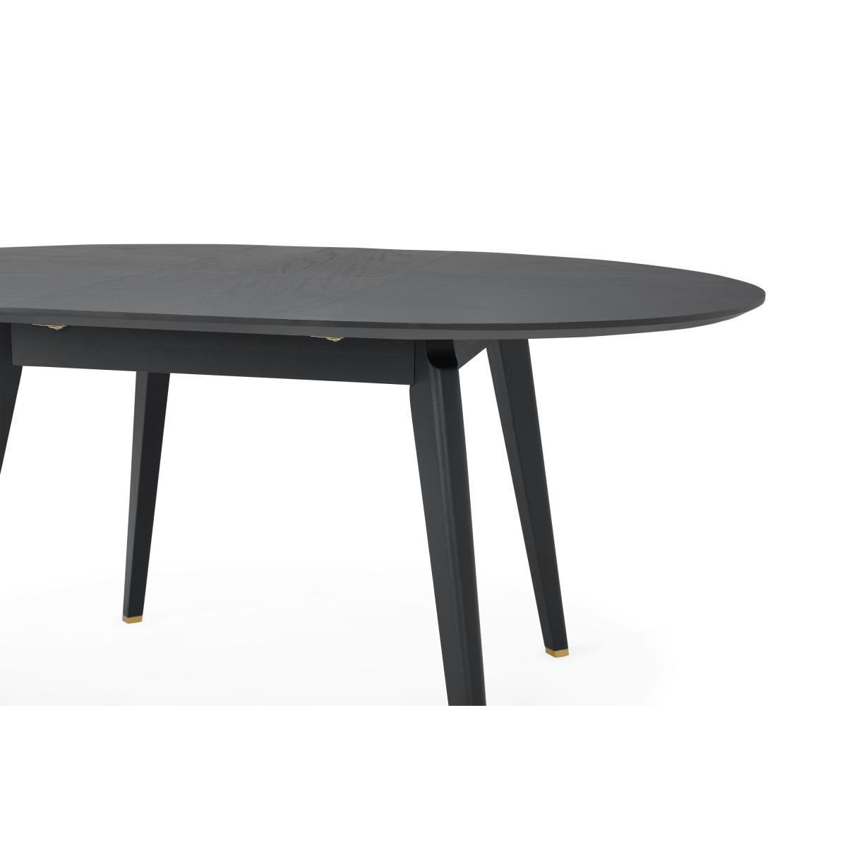 Albers 4-6 Seat Round to Oval Extending Dining Table, Black Stain Oak – image 11