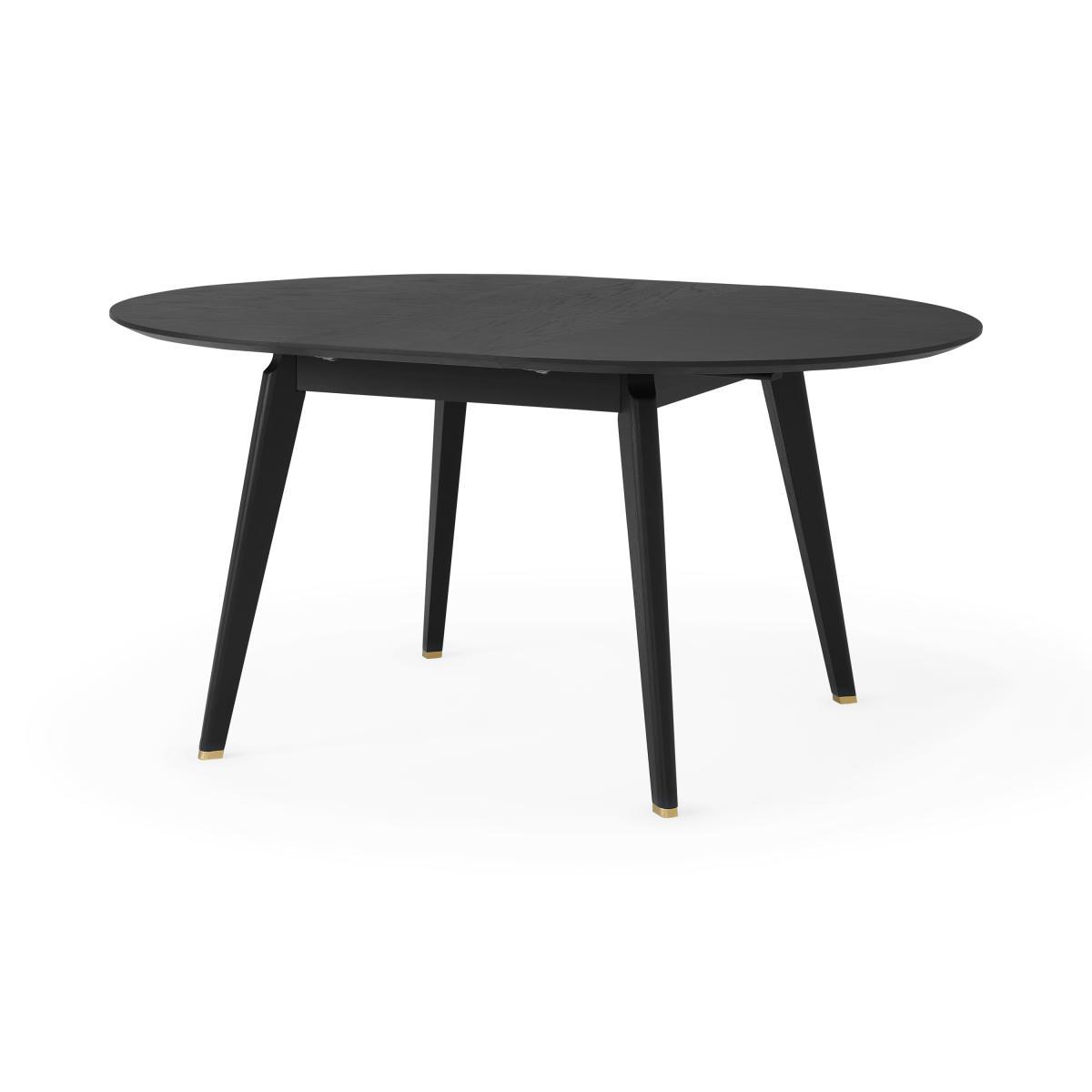 Albers 4-6 Seat Round to Oval Extending Dining Table, Black Stain Oak – image 3