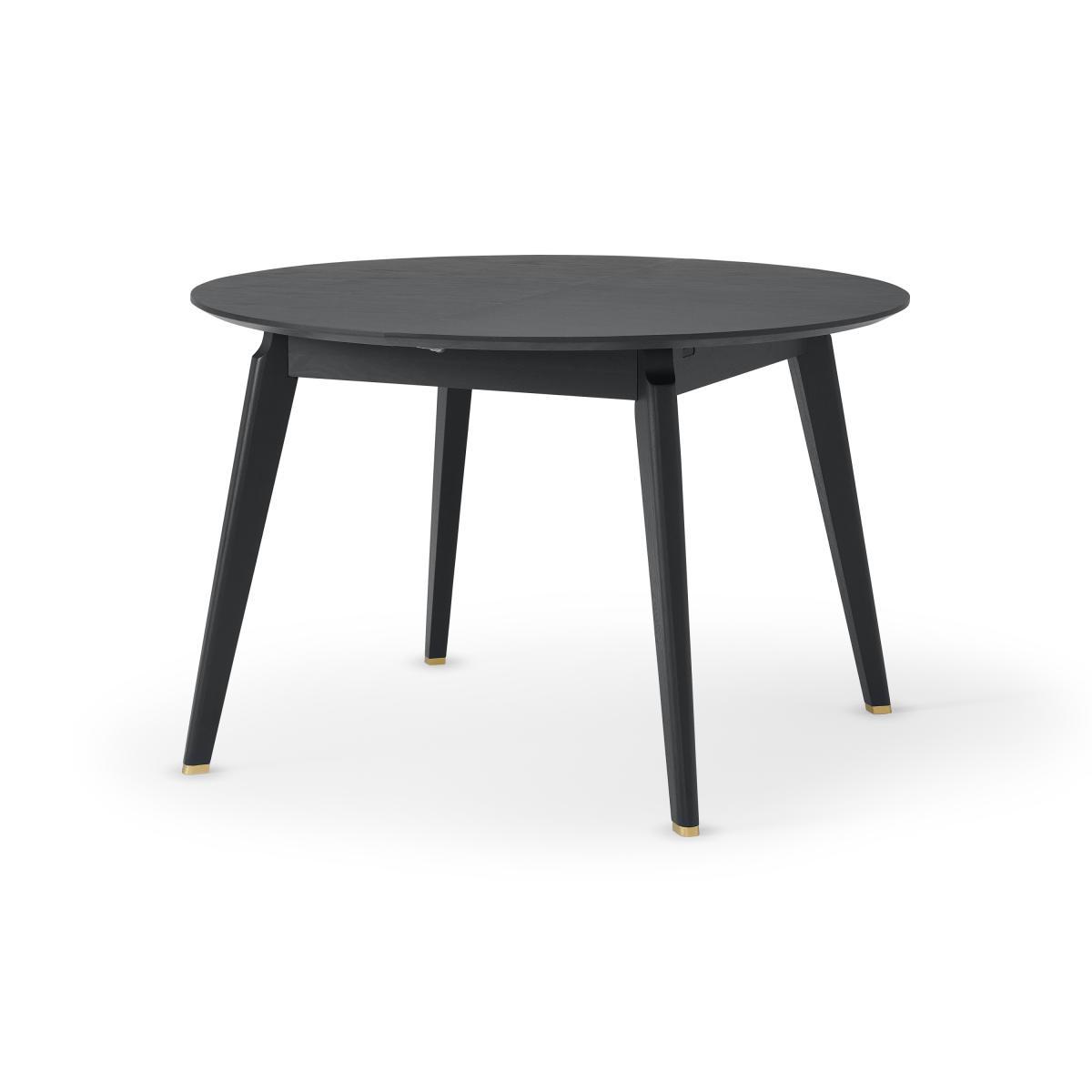 Albers 4-6 Seat Round to Oval Extending Dining Table, Black Stain Oak – image 7