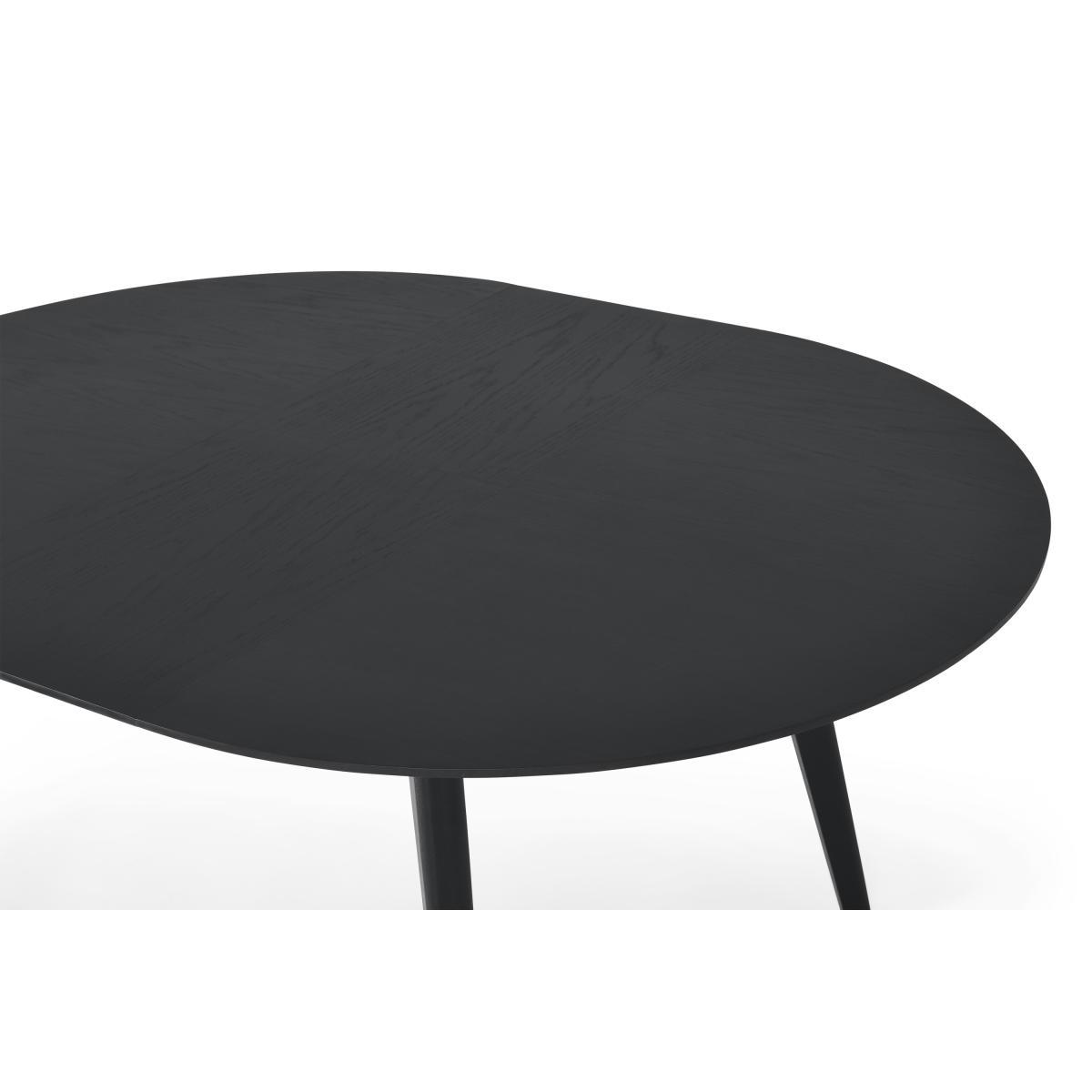 Albers 4-6 Seat Round to Oval Extending Dining Table, Black Stain Oak – image 9