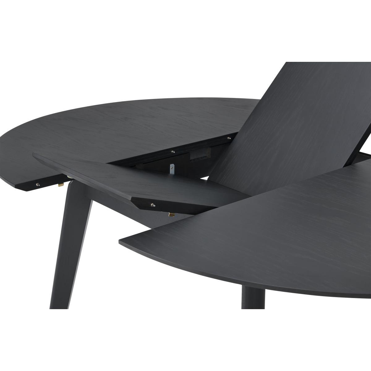 Albers 4-6 Seat Round to Oval Extending Dining Table, Black Stain Oak – image 10