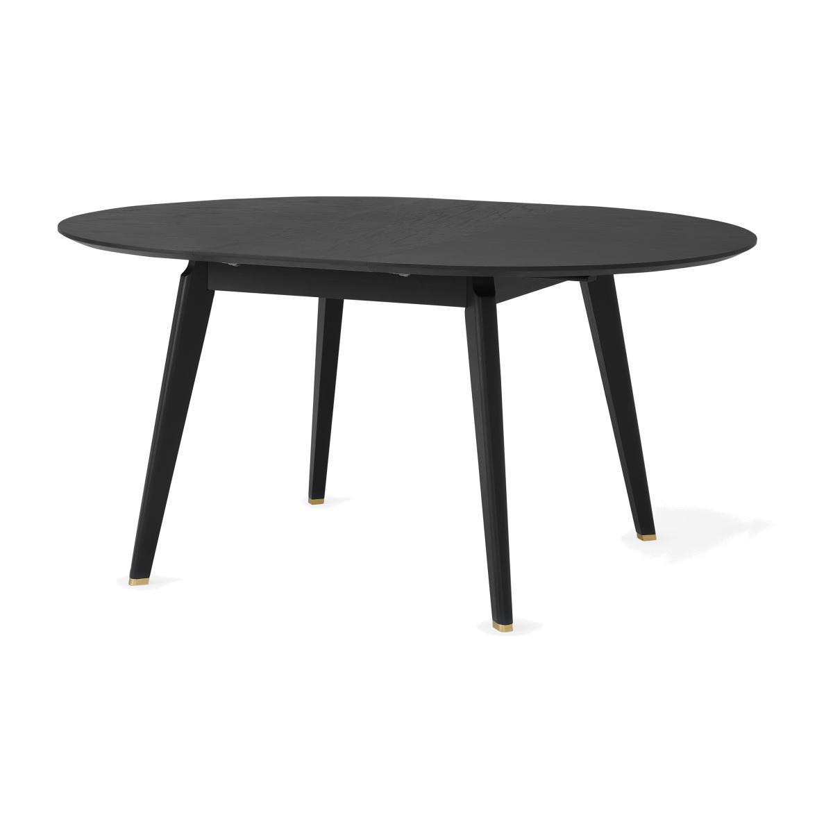 Albers 4-6 Seat Round to Oval Extending Dining Table, Black Stain Oak – image 1
