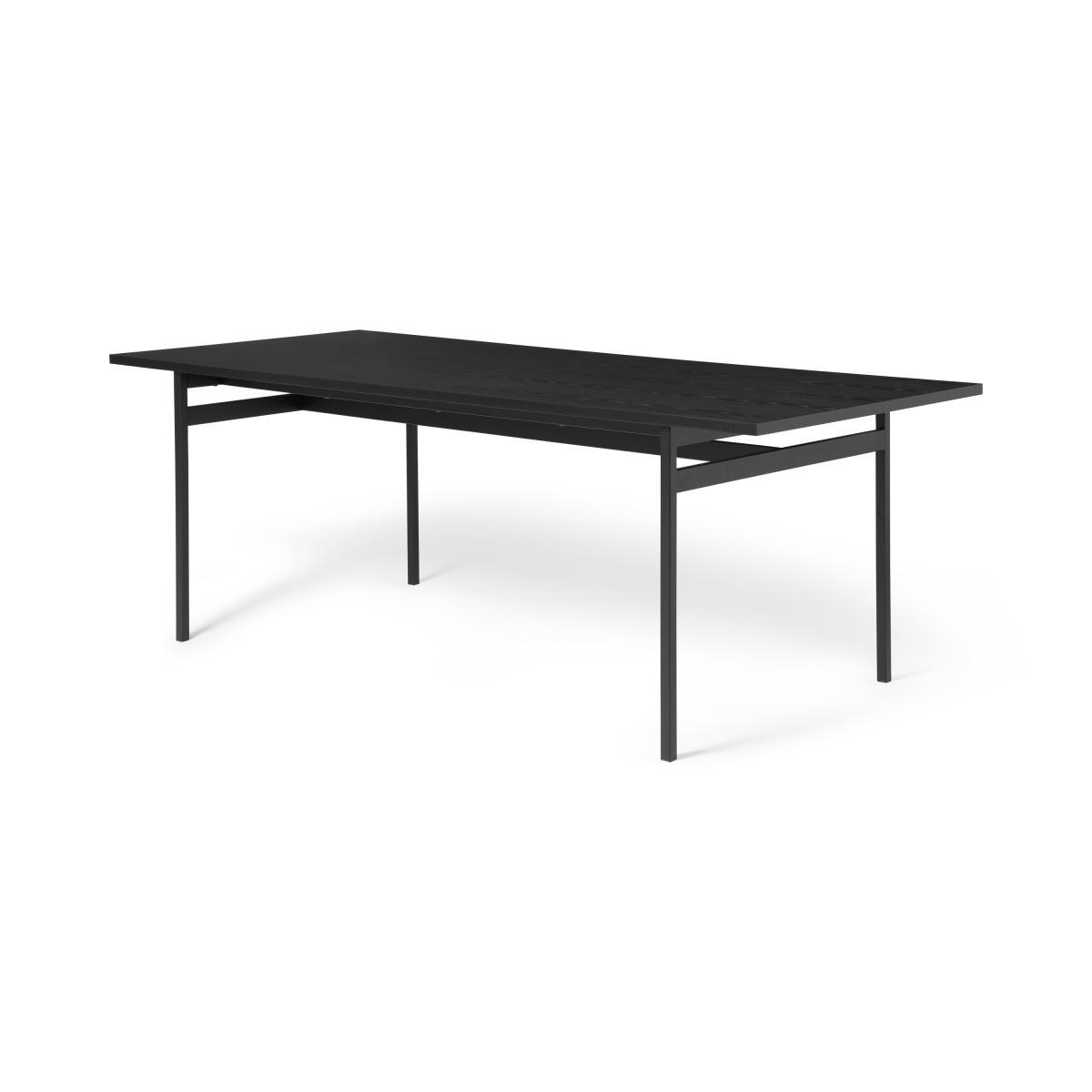 Angus 6 Seat Rectangular Dining Table, Black Ash Effect – image 2