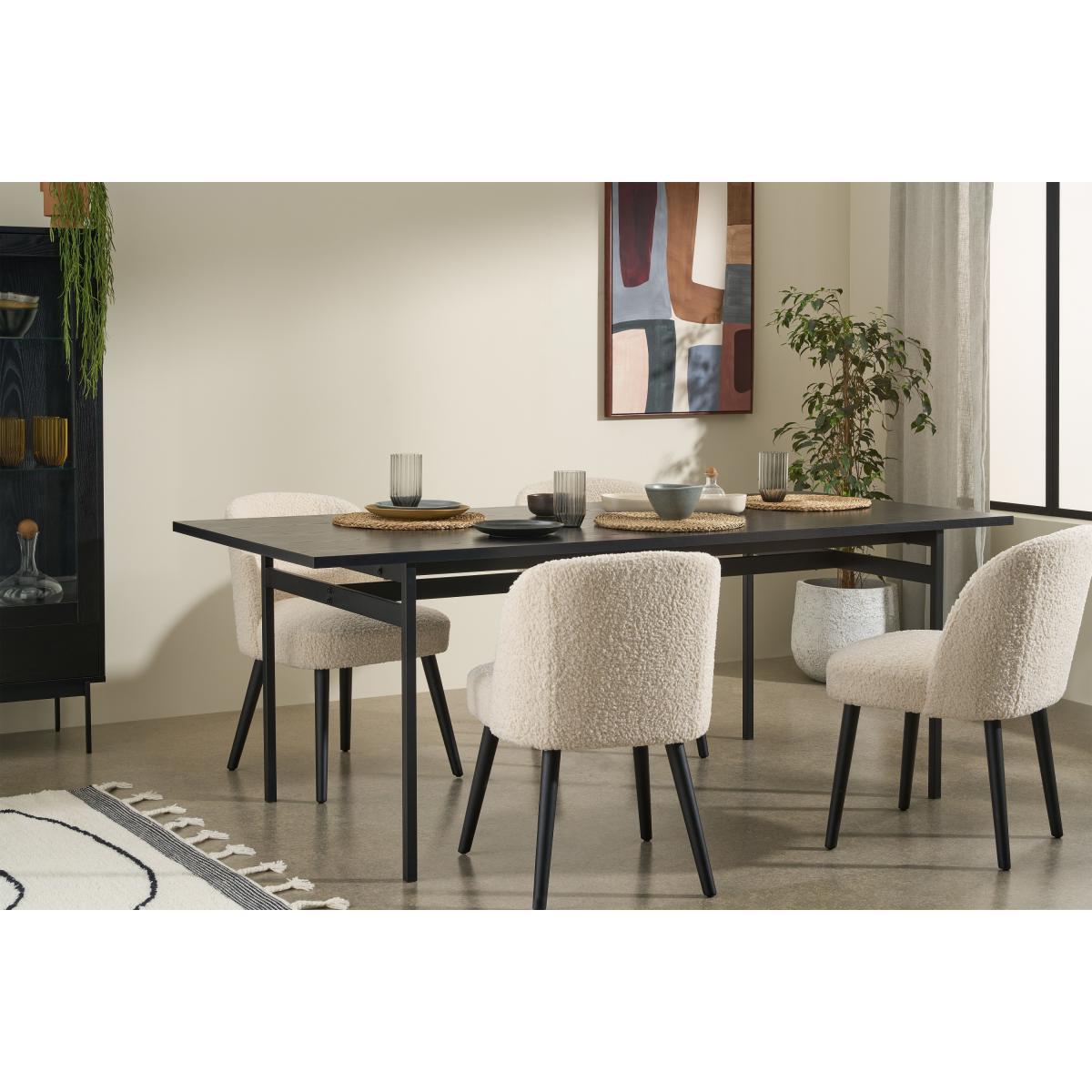 Angus 6 Seat Rectangular Dining Table, Black Ash Effect – image 3