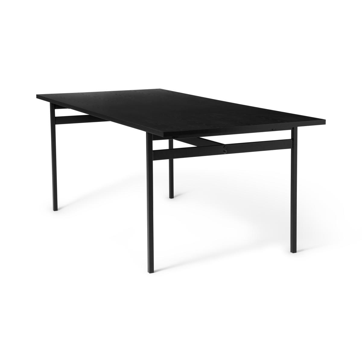 Angus 6 Seat Rectangular Dining Table, Black Ash Effect – image 5