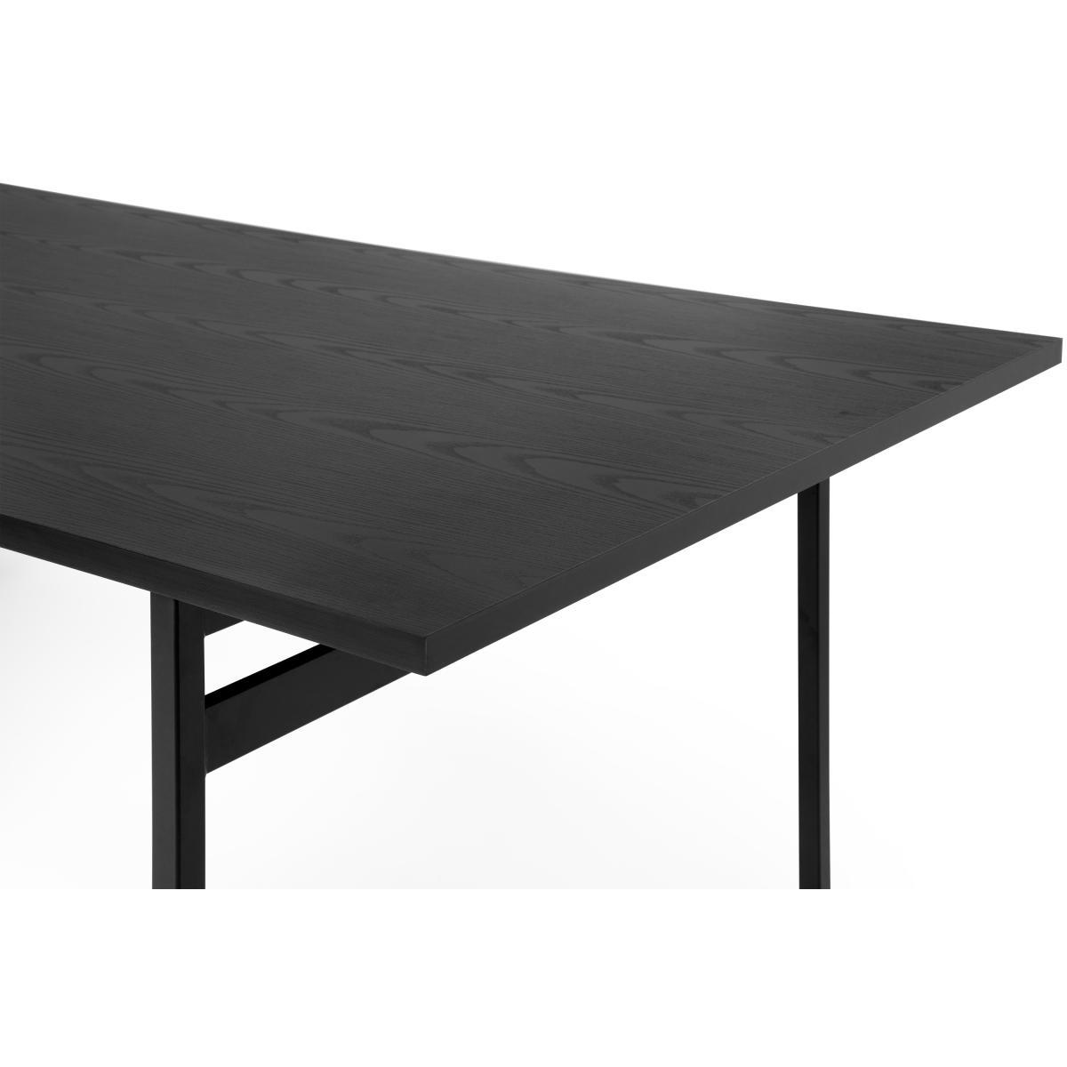 Angus 6 Seat Rectangular Dining Table, Black Ash Effect – image 6