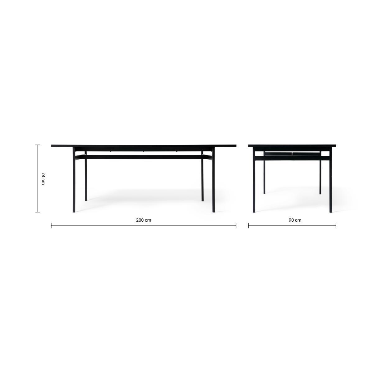 Angus 6 Seat Rectangular Dining Table, Black Ash Effect – image 9